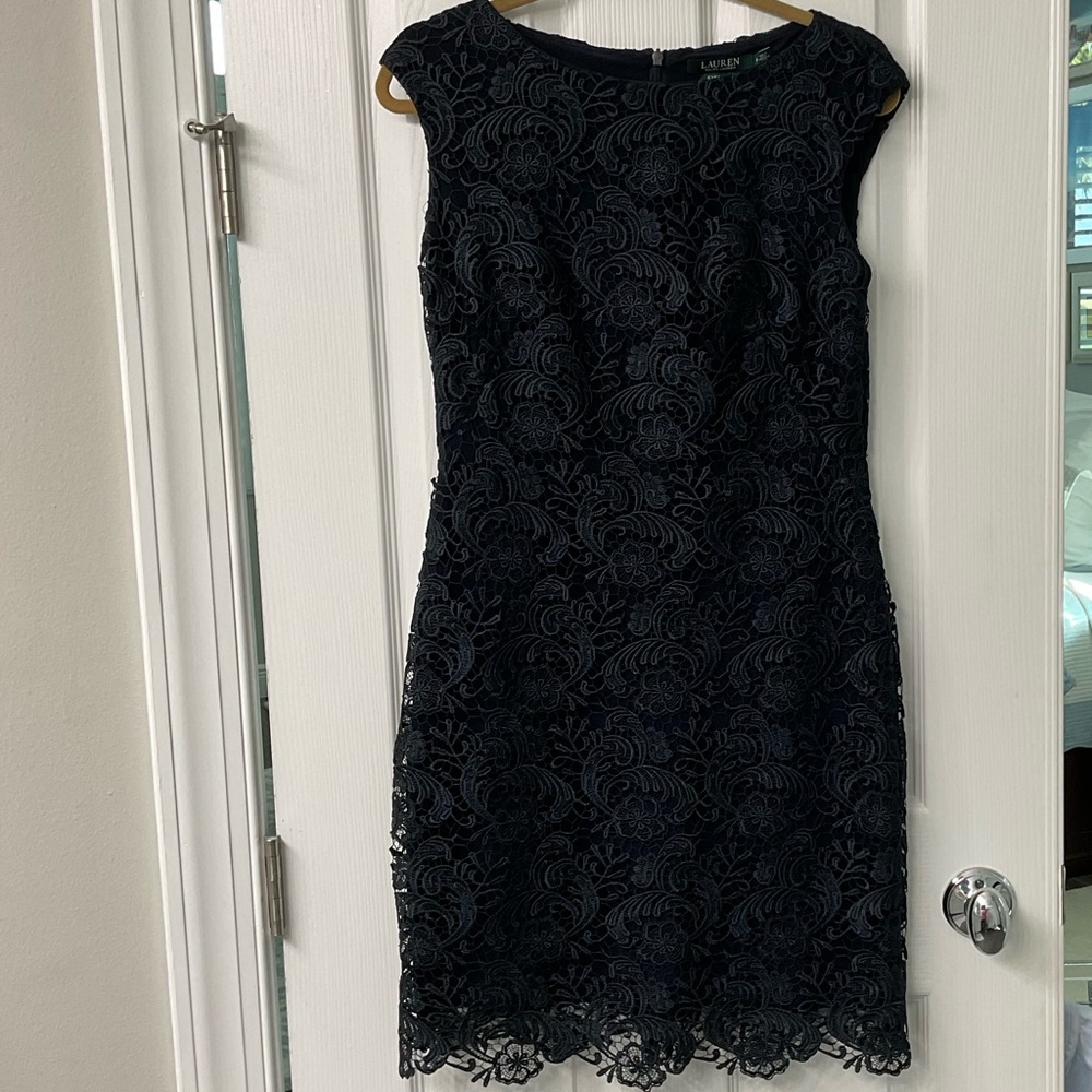 Ralph Lauren Navy Lace Mini Dress